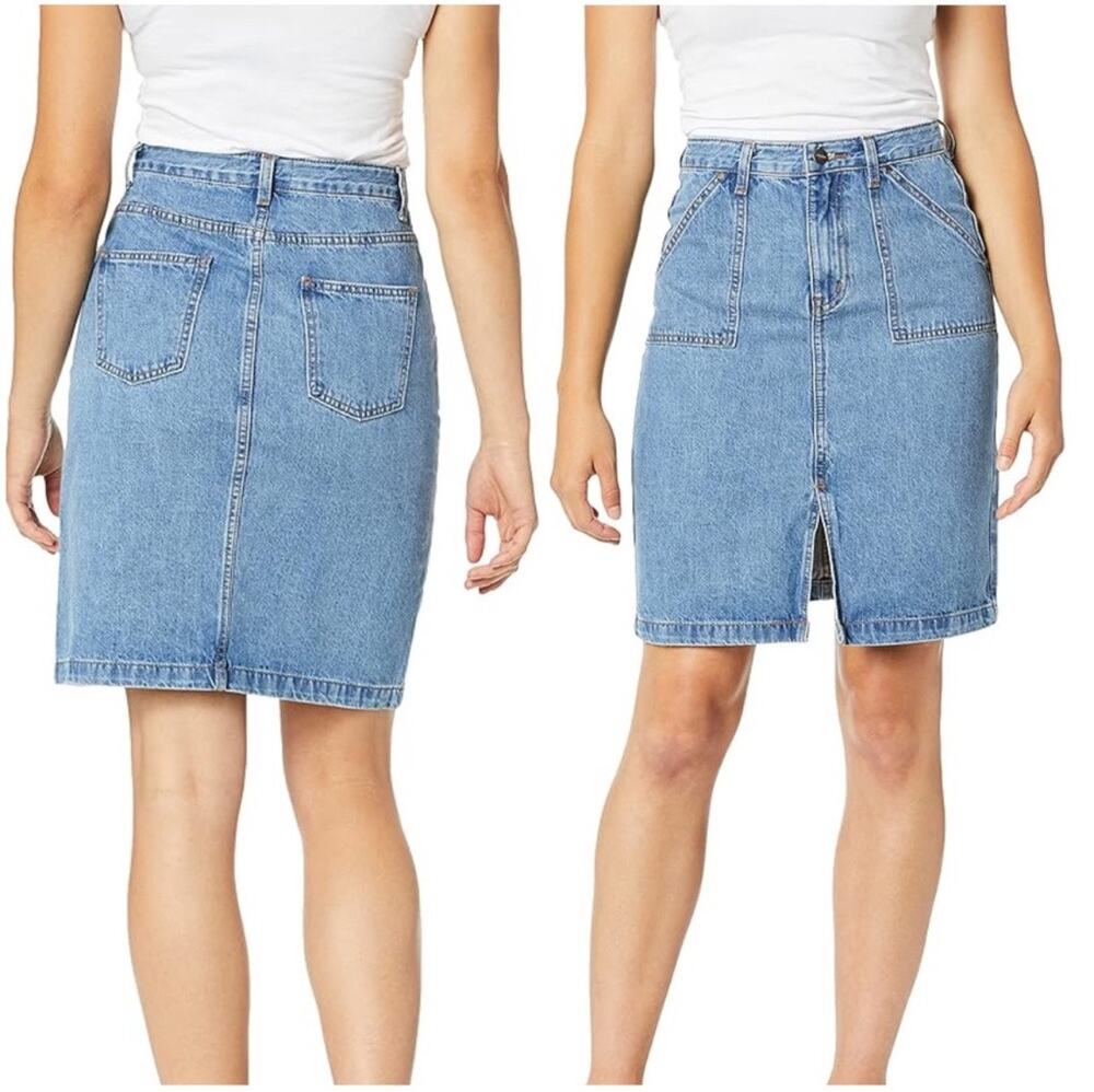 EVIDNT Los Angeles Skirt Size 26 Denim Jean Pencil Front Slit High Waist NWT
